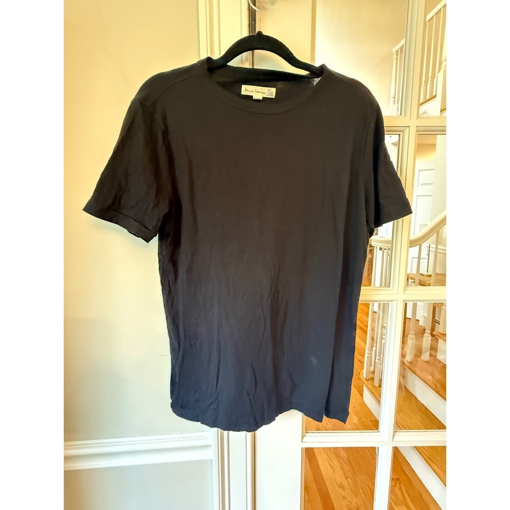 Merz b. Schwanen Mens Black Short Sleeve Crew Neck T-Shirt Size 5 M Portugal